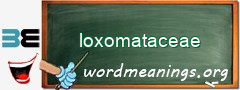 WordMeaning blackboard for loxomataceae